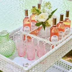 Pink & Green Pagoda Cocktail Napkins (Set Of 4)|Mrs. Alice