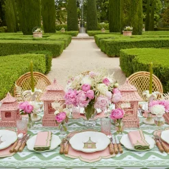 Pink & Green Pagoda Dinner Plate|Mrs. Alice Outlet