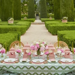 Pink & Green Pagoda Dinner Plate|Mrs. Alice Outlet