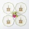 Pink & Green Pagoda Dinner Plate (Set Of 4)|Mrs. Alice Hot
