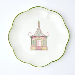 Pink & Green Pagoda Dinner Plate (Set Of 4)|Mrs. Alice Hot