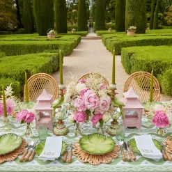 Pink & Green Pagoda Napkins (Set Of 4)|Mrs. Alice