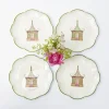 Pink & Green Pagoda Starter Plate (Set Of 4)|Mrs. Alice Outlet