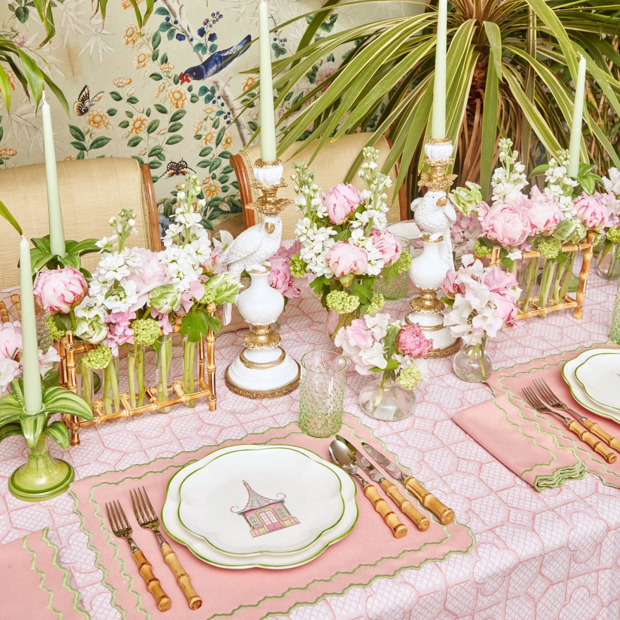 Pink & Green Pagoda Starter Plate|Mrs. Alice Discount