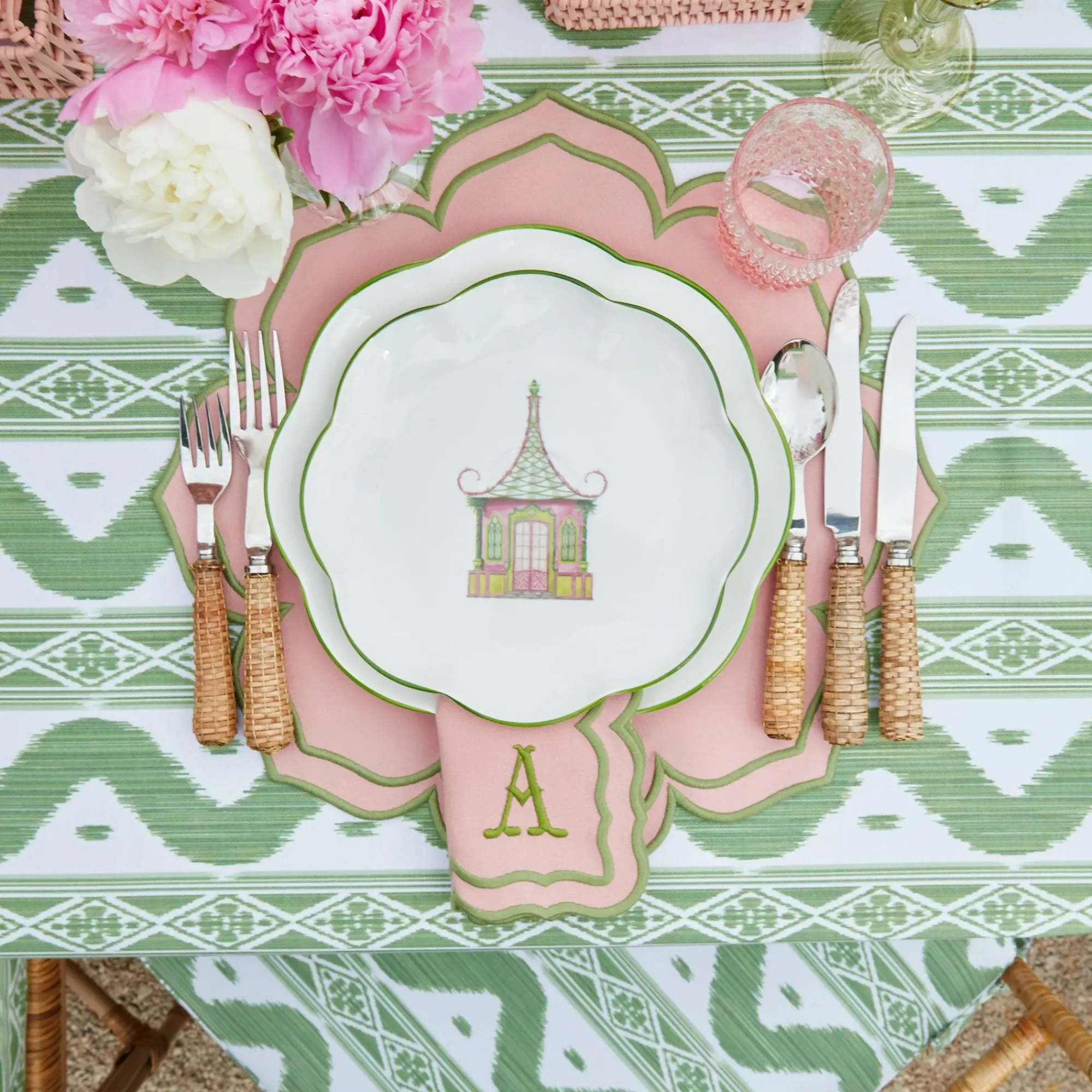 Pink & Green Pagoda Starter Plate|Mrs. Alice Discount