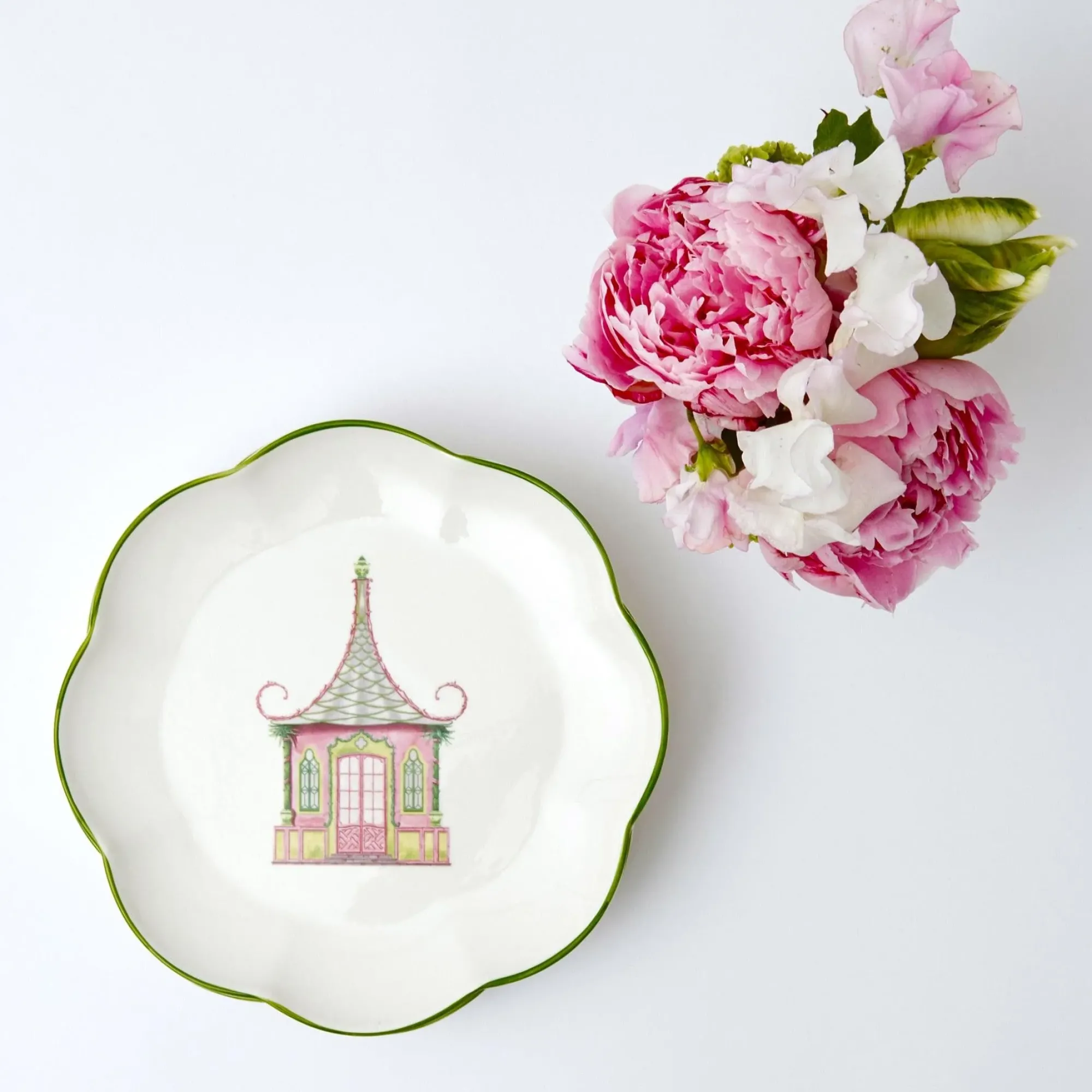 Pink & Green Pagoda Starter Plate|Mrs. Alice Discount