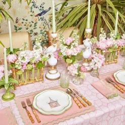 Pink & Green Pagoda Starter Plate (Set Of 4)|Mrs. Alice New