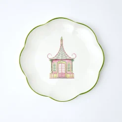 Pink & Green Pagoda Starter Plate (Set Of 4)|Mrs. Alice New