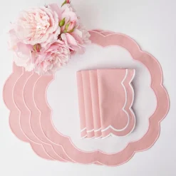 Pink Applique Napkins (Set Of 4)|Mrs. Alice Discount