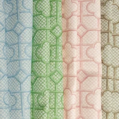 Pink Bamboo Trellis Fabric|Mrs. Alice Sale