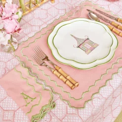 Pink Bamboo Trellis Tablecloth|Mrs. Alice
