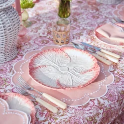 Pink Capri Lettuce Dinner Plate|Mrs. Alice Outlet