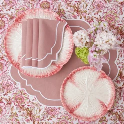 Pink Capri Lettuce Starter Plate (Set Of 4)|Mrs. Alice New