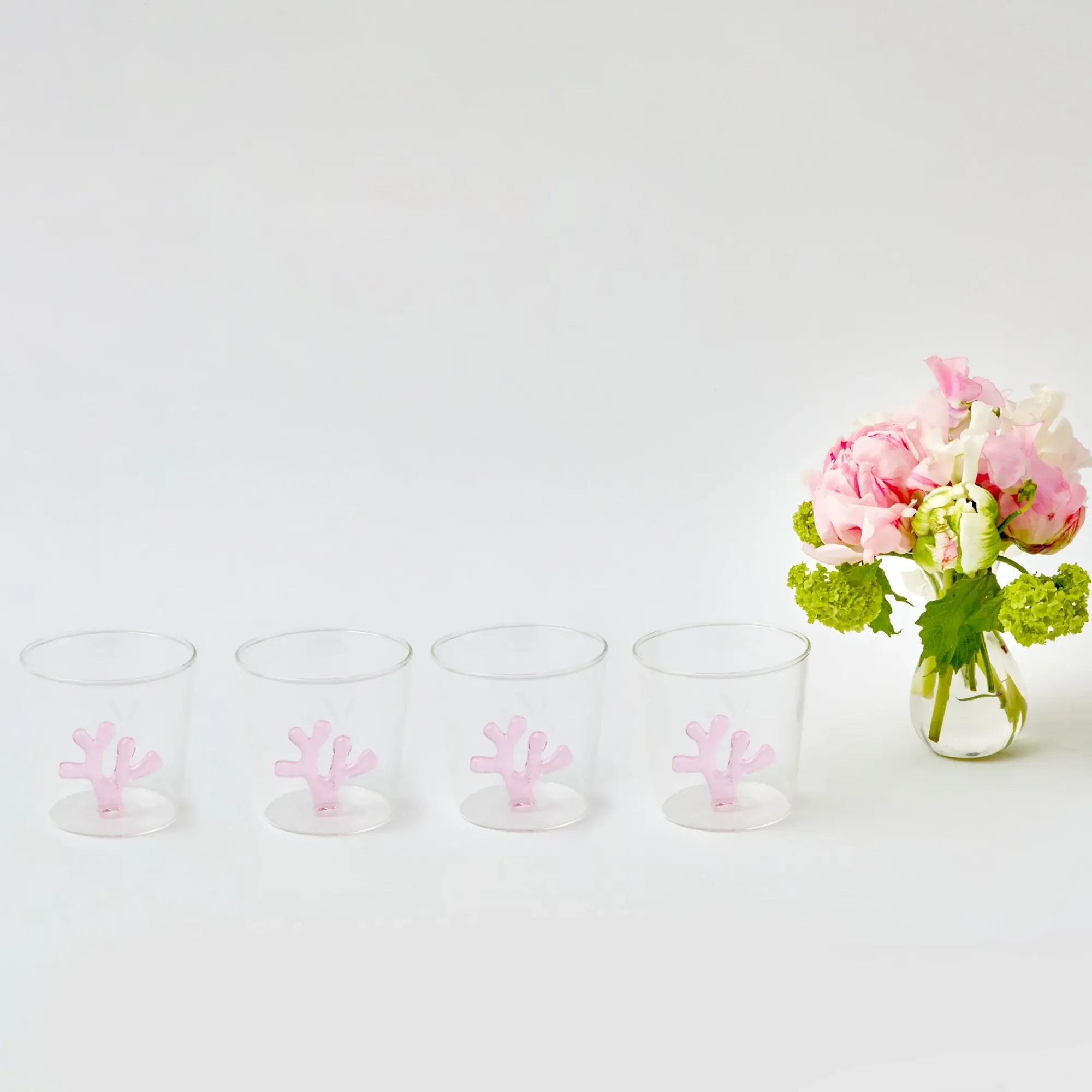 Pink Coral Glasses (Set Of 4)|Mrs. Alice Online