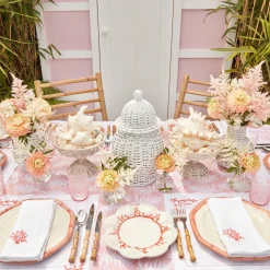 Pink Geometric Bamboo Dinner Plate (Set Of 4)|Mrs. Alice Online