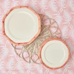 Pink Geometric Bamboo Dinner Plate (Set Of 4)|Mrs. Alice Online
