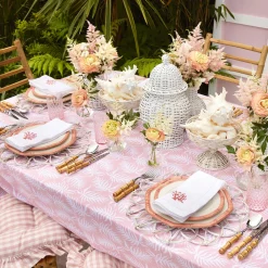 Pink Geometric Bamboo Dinner Plate (Set Of 4)|Mrs. Alice Online