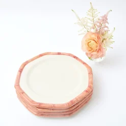 Pink Geometric Bamboo Dinner Plate (Set Of 4)|Mrs. Alice Online