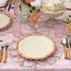 Pink Geometric Bamboo Dinner Plate|Mrs. Alice Sale