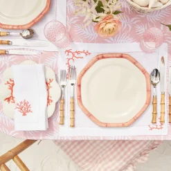 Pink Geometric Bamboo Dinner Plate|Mrs. Alice Sale