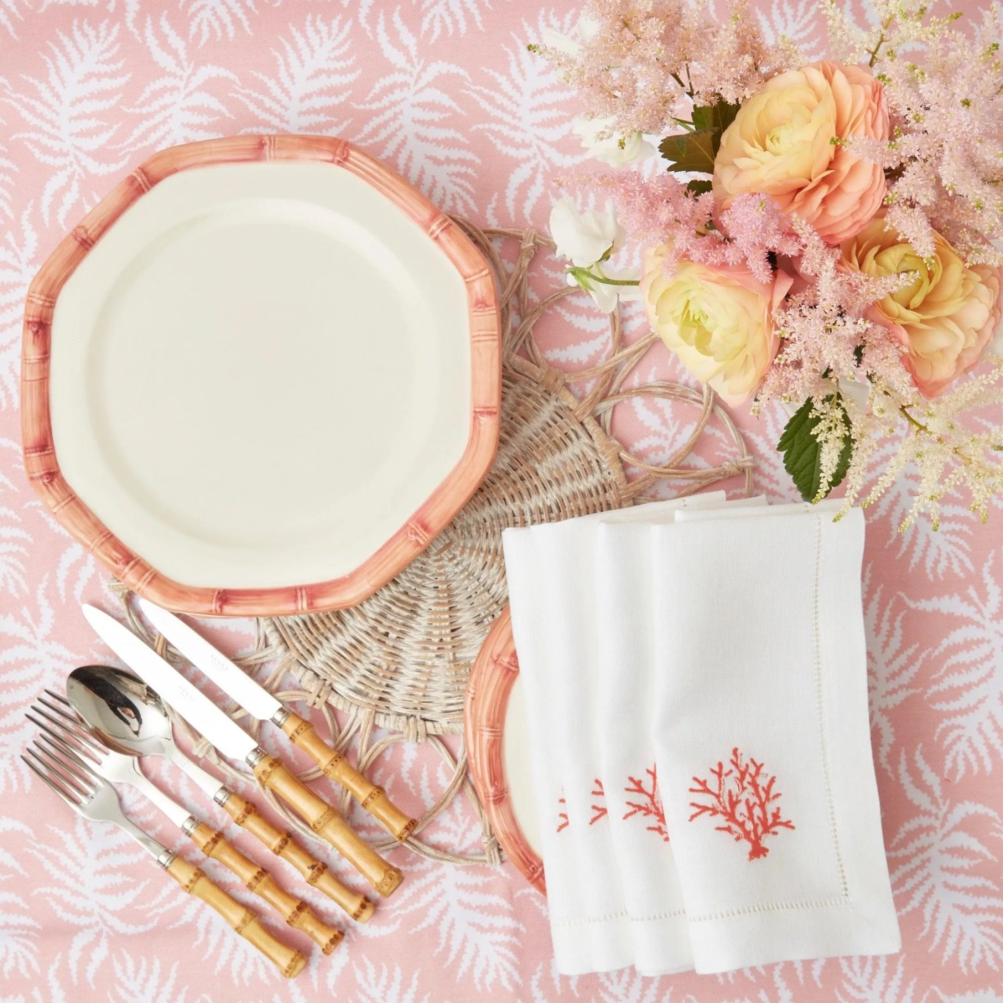 Pink Geometric Bamboo Dinner Plate|Mrs. Alice Sale