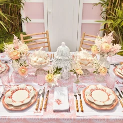 Pink Geometric Bamboo Dinner Plate (Set Of 4)|Mrs. Alice Outlet