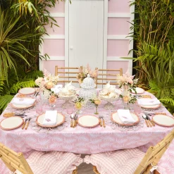 Pink Geometric Bamboo Dinner Plate (Set Of 4)|Mrs. Alice