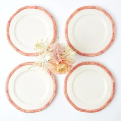 Pink Geometric Bamboo Starter Plate (Set Of 4)|Mrs. Alice Best