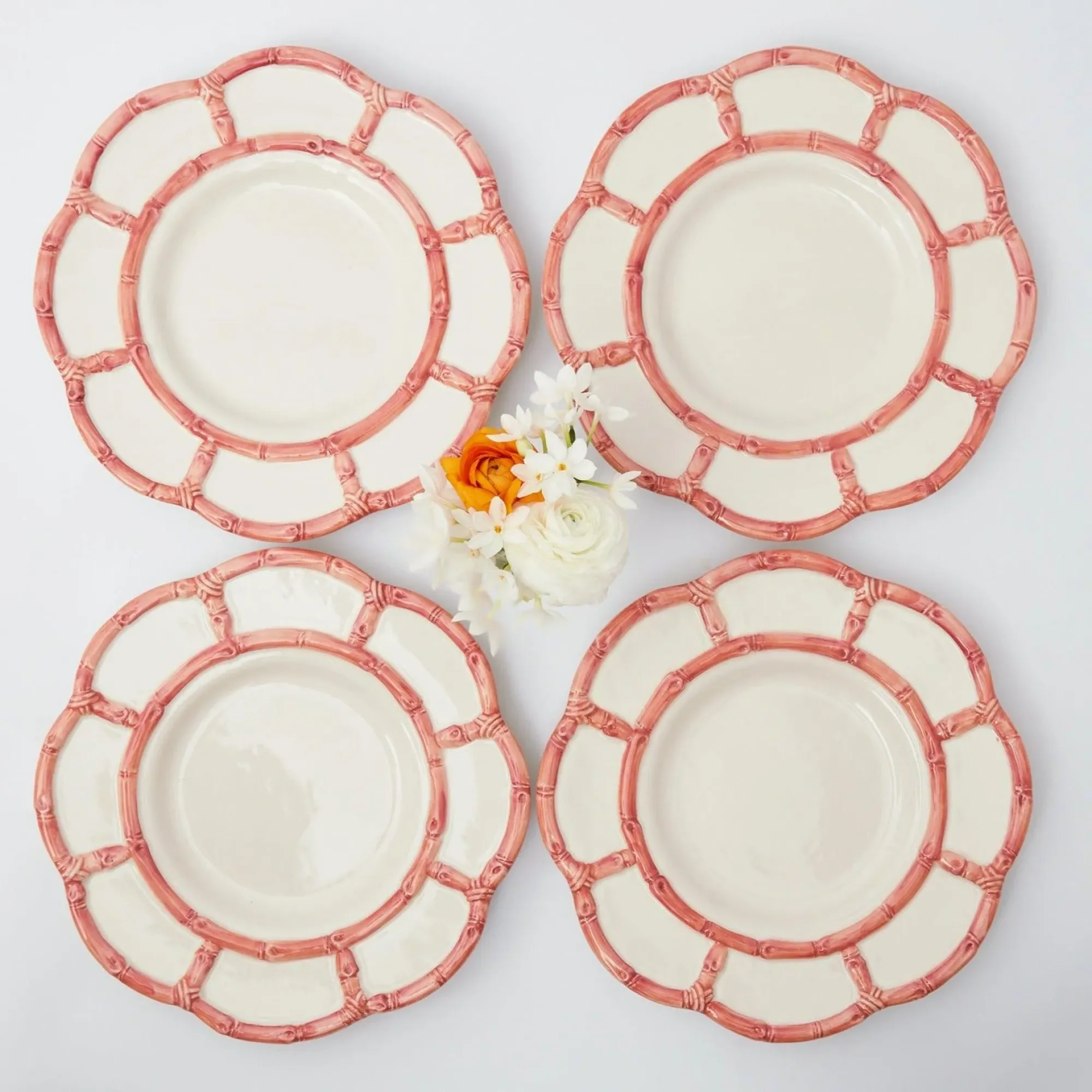 Pink Petal Bamboo Dinner Plates (Set Of 4)|Mrs. Alice Outlet