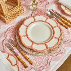 Pink Petal Bamboo Dinner Plates (Set Of 4)|Mrs. Alice Outlet