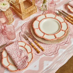 Pink Petal Bamboo Dinner Plates (Set Of 4)|Mrs. Alice Outlet