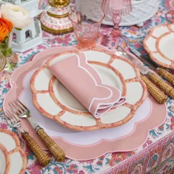 Pink Petal Bamboo Dinner & Starter Plates (Set Of 8)|Mrs. Alice Outlet