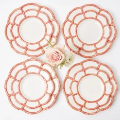 Pink Petal Bamboo Dinner Plates (Set Of 4)|Mrs. Alice Online