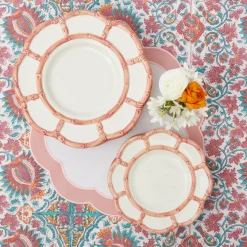 Pink Petal Bamboo Dinner & Starter Plates (Set Of 8)|Mrs. Alice
