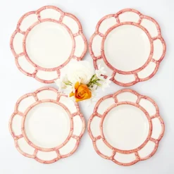 Pink Petal Bamboo Starter Plates (Set Of 4)|Mrs. Alice Outlet