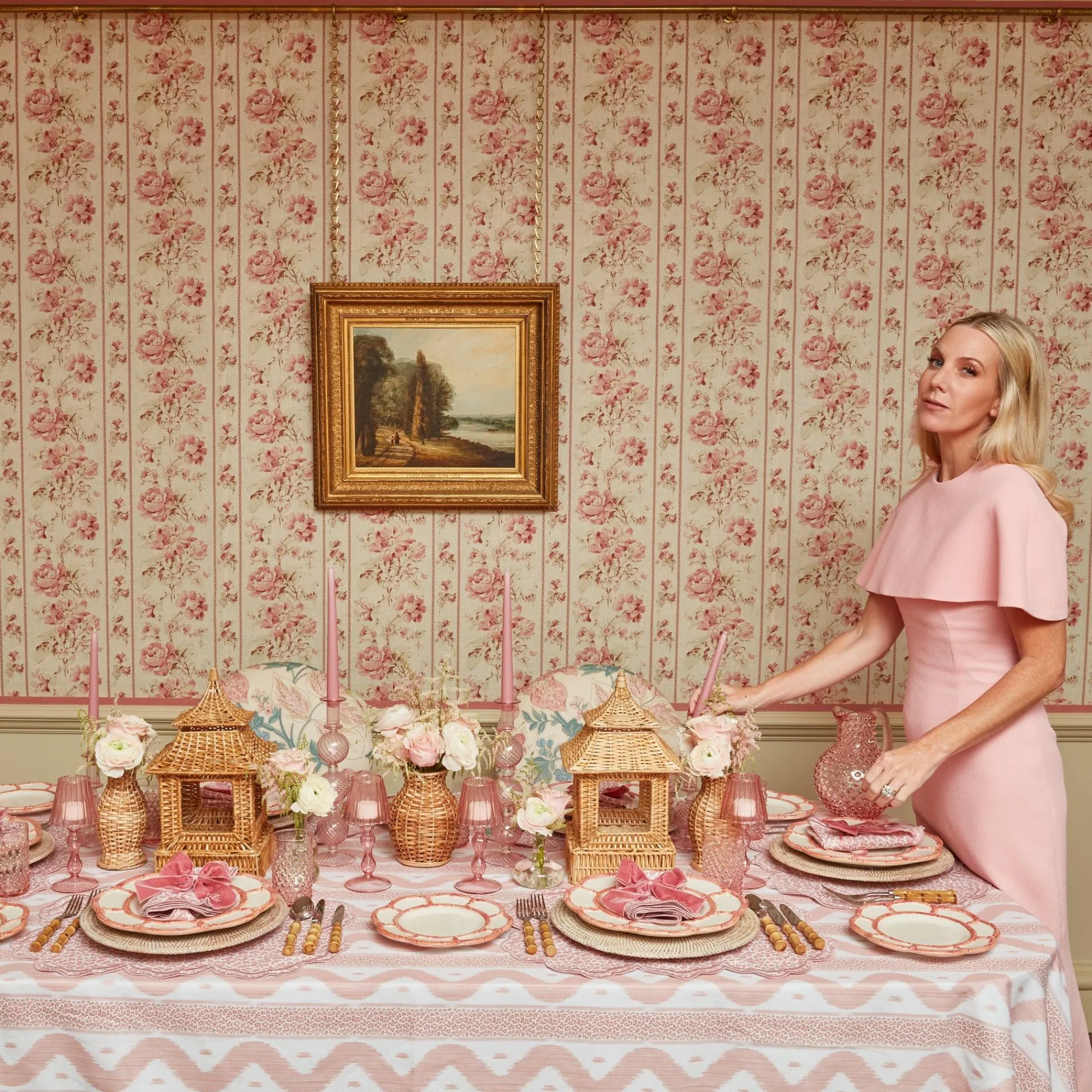 Pink Petal Bamboo Starter Plates (Set Of 4)|Mrs. Alice Outlet