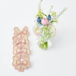 Pink Rattan Napkin Bow (Set Of 4)|Mrs. Alice Clearance