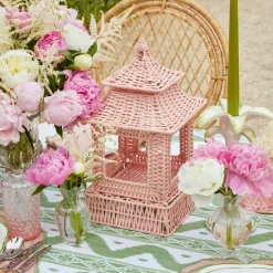 Pink Rattan Pagoda Lantern|Mrs. Alice New