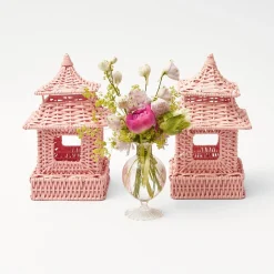 Pink Rattan Pagoda Lantern Set|Mrs. Alice