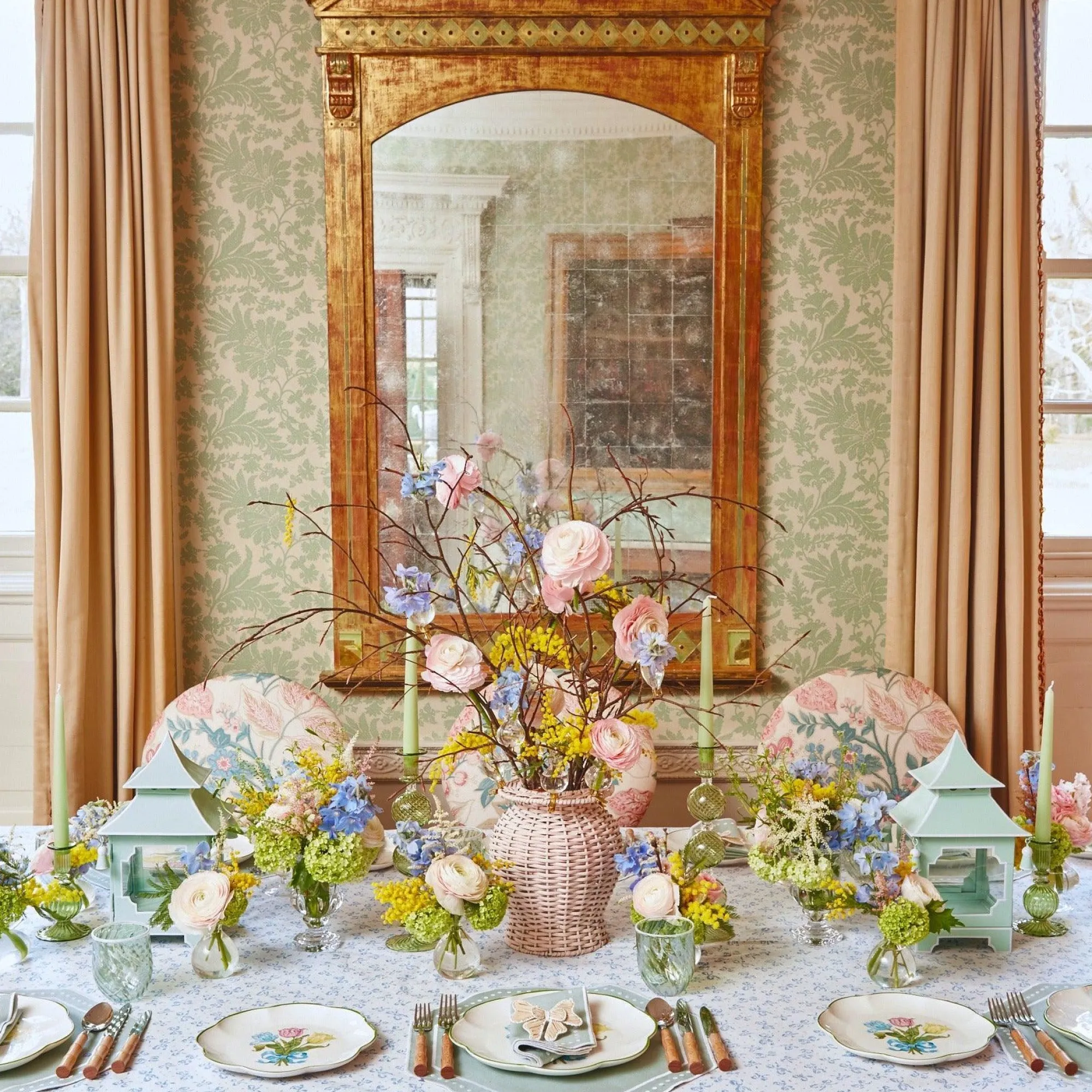 Pistachio Green Pagoda Lantern|Mrs. Alice Best