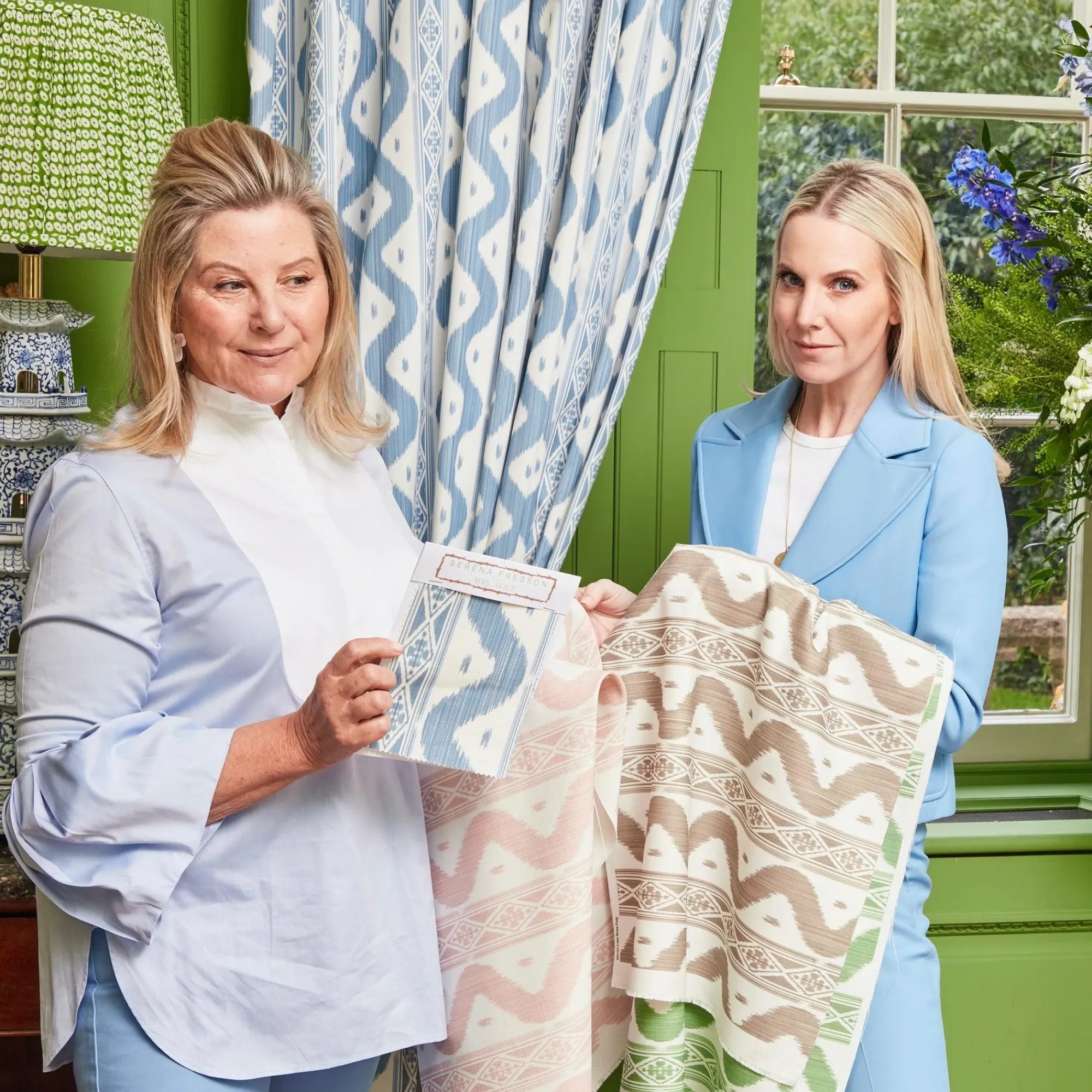 Putty Ikat Stripe Fabric|Mrs. Alice Clearance