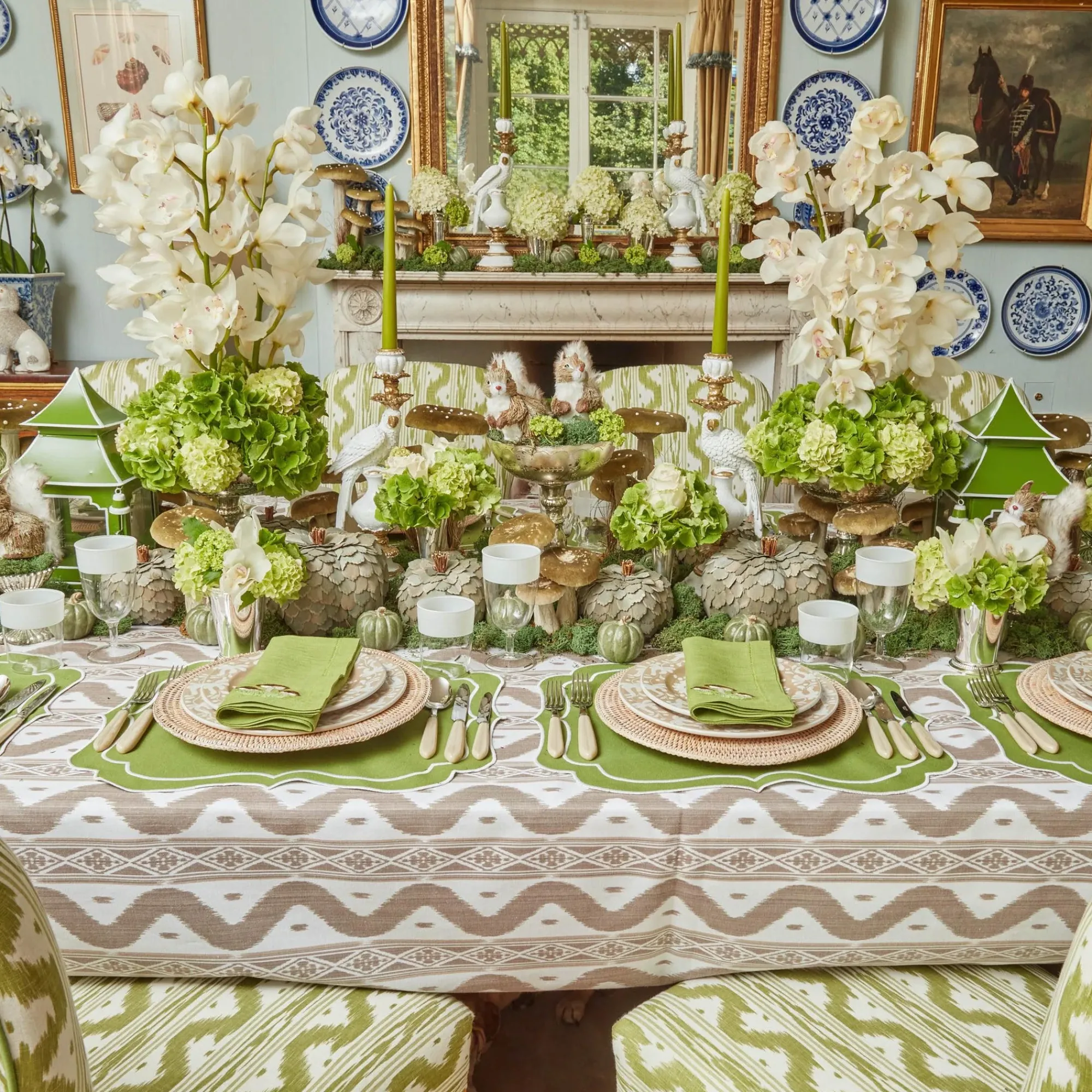 Putty Ikat Tablecloth|Mrs. Alice Sale