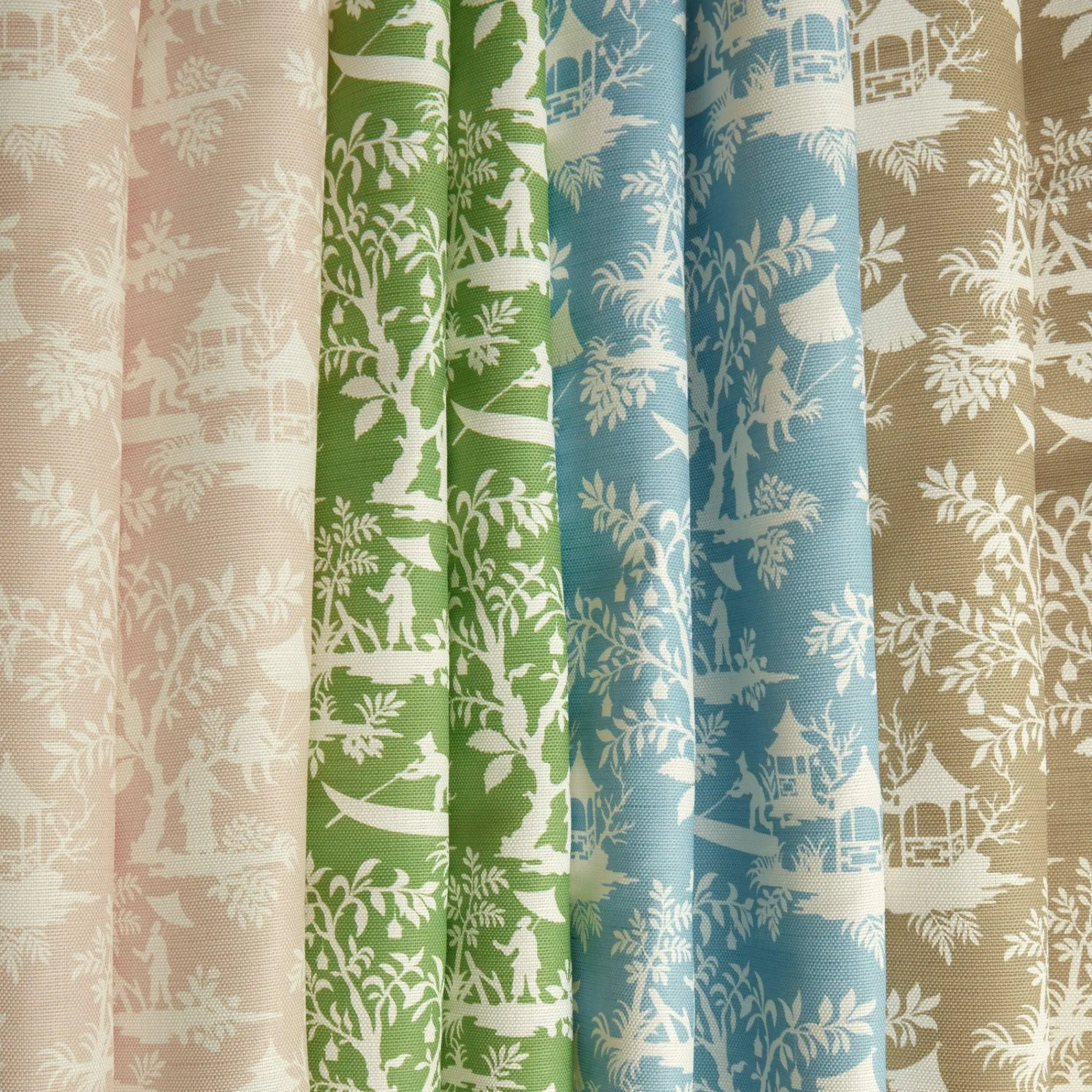 Putty Pagoda Garden Fabric|Mrs. Alice Clearance