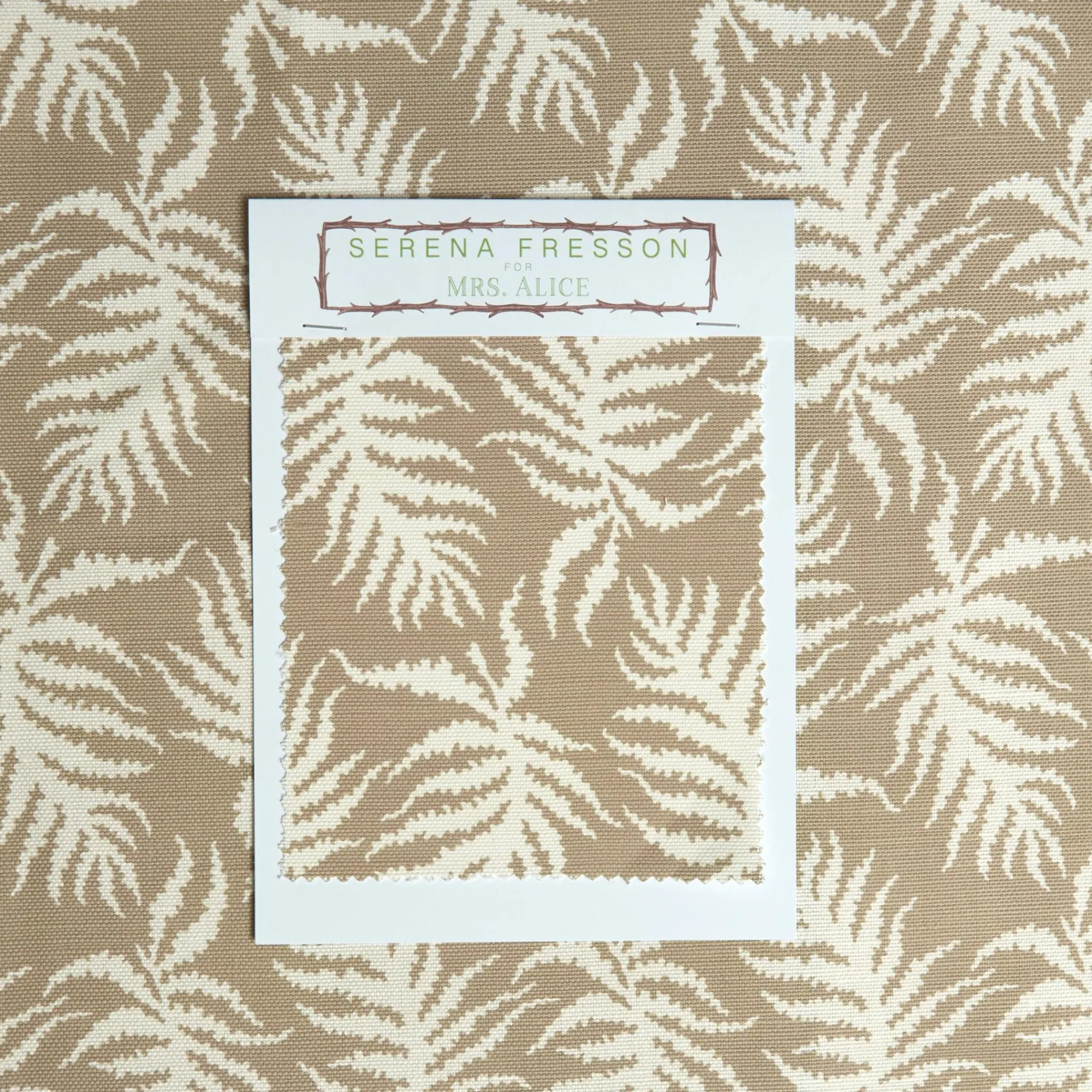 Putty Trailing Ferns Fabric|Mrs. Alice Clearance