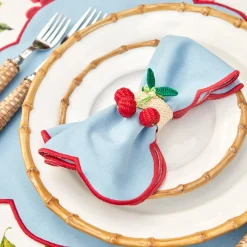 Raffia Cherry Napkin Holders (Set Of 4)|Mrs. Alice Clearance