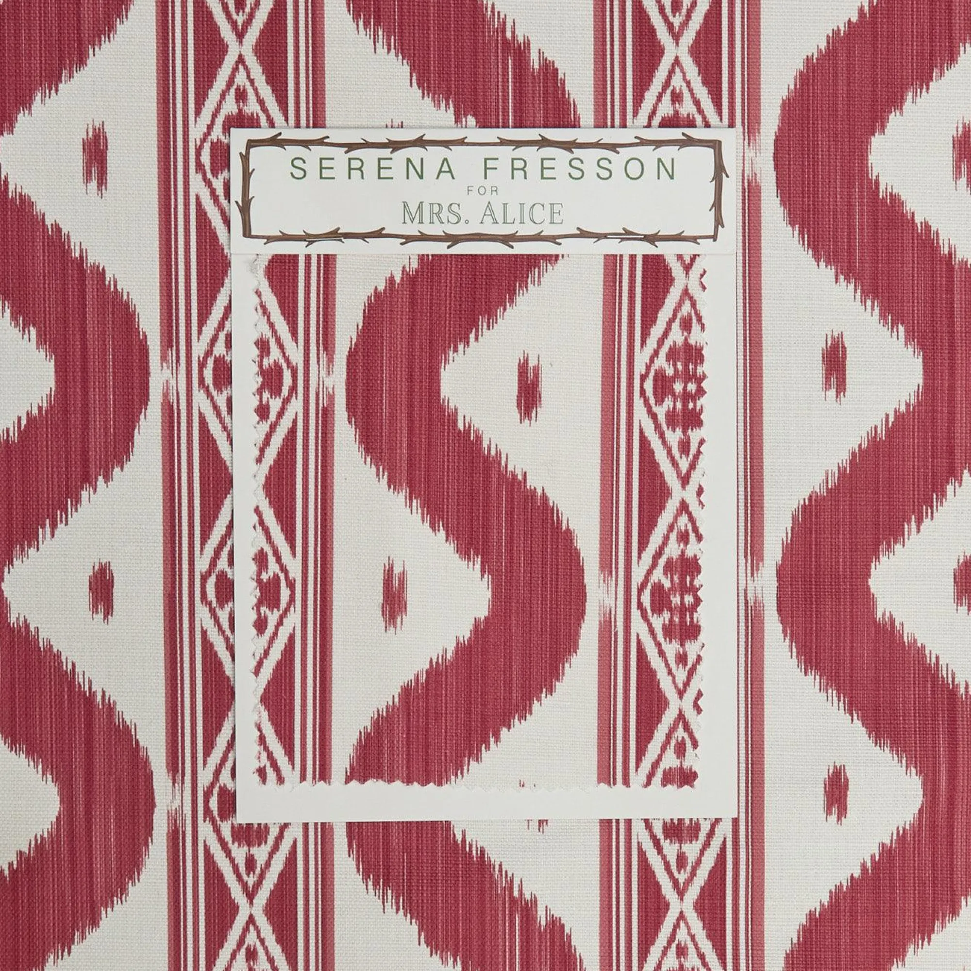 Raspberry Pink Ikat Stripe Fabric|Mrs. Alice Sale