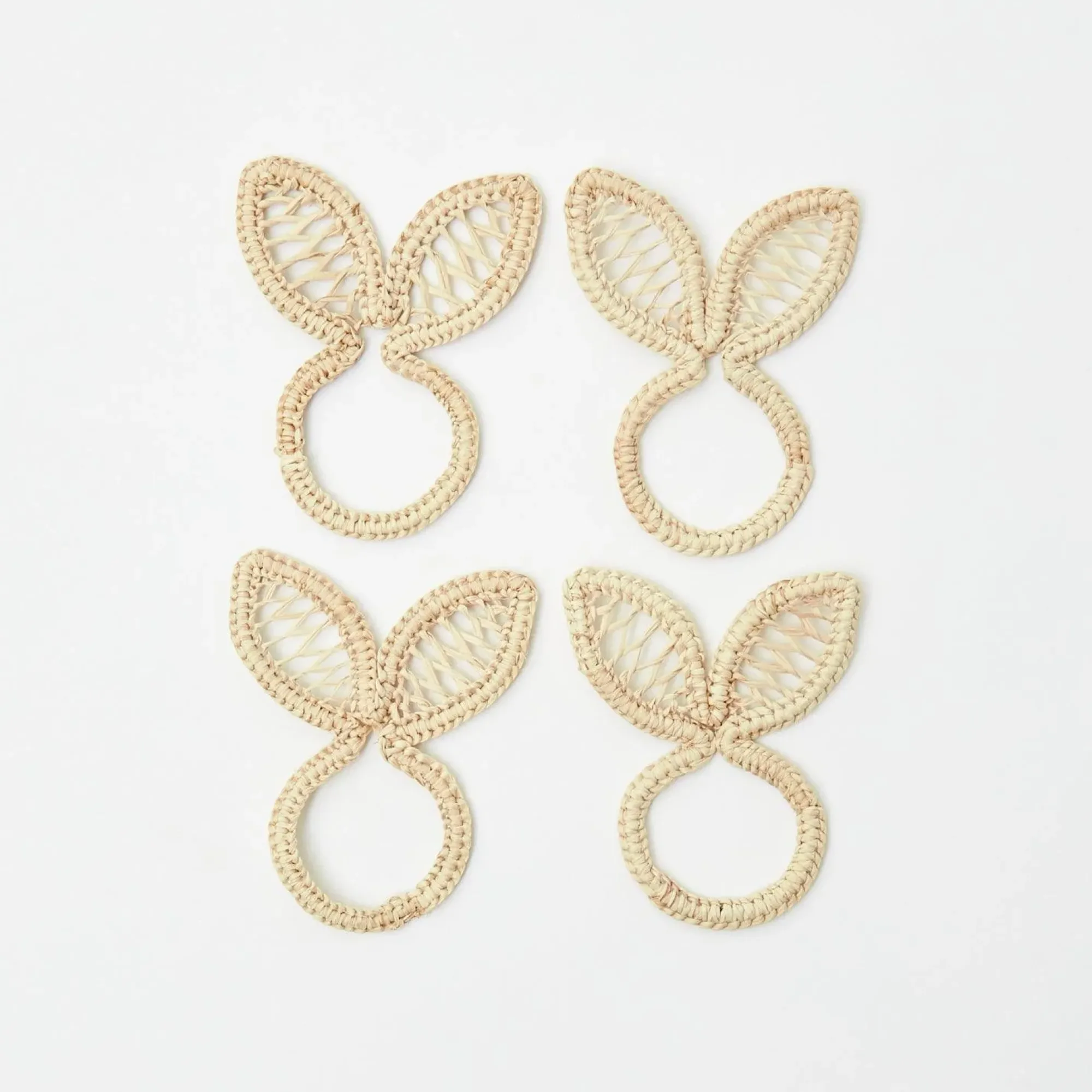 Rattan Bunny Napkin Rings (Set Of 4)|Mrs. Alice