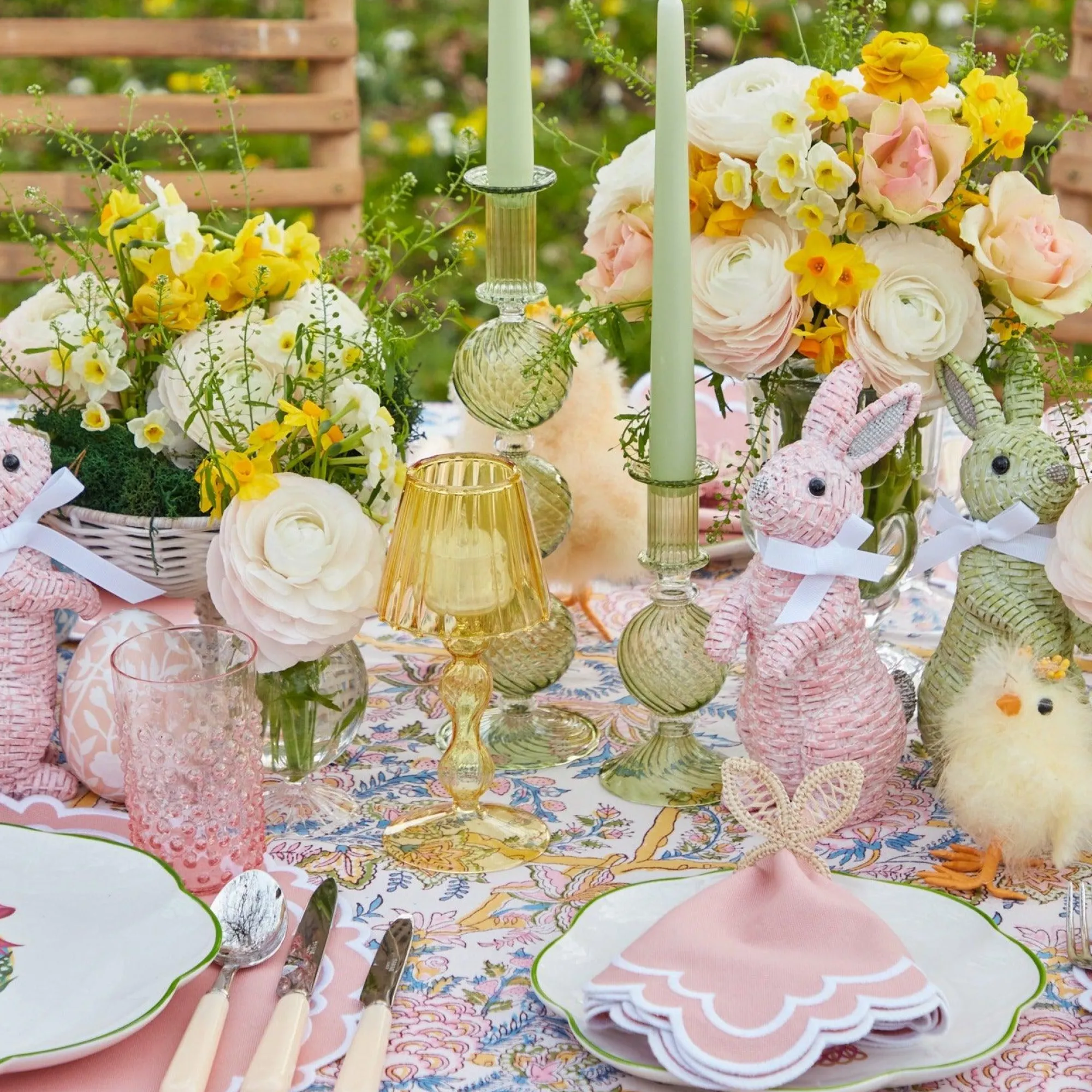 Rattan Bunny Napkin Rings (Set Of 4)|Mrs. Alice