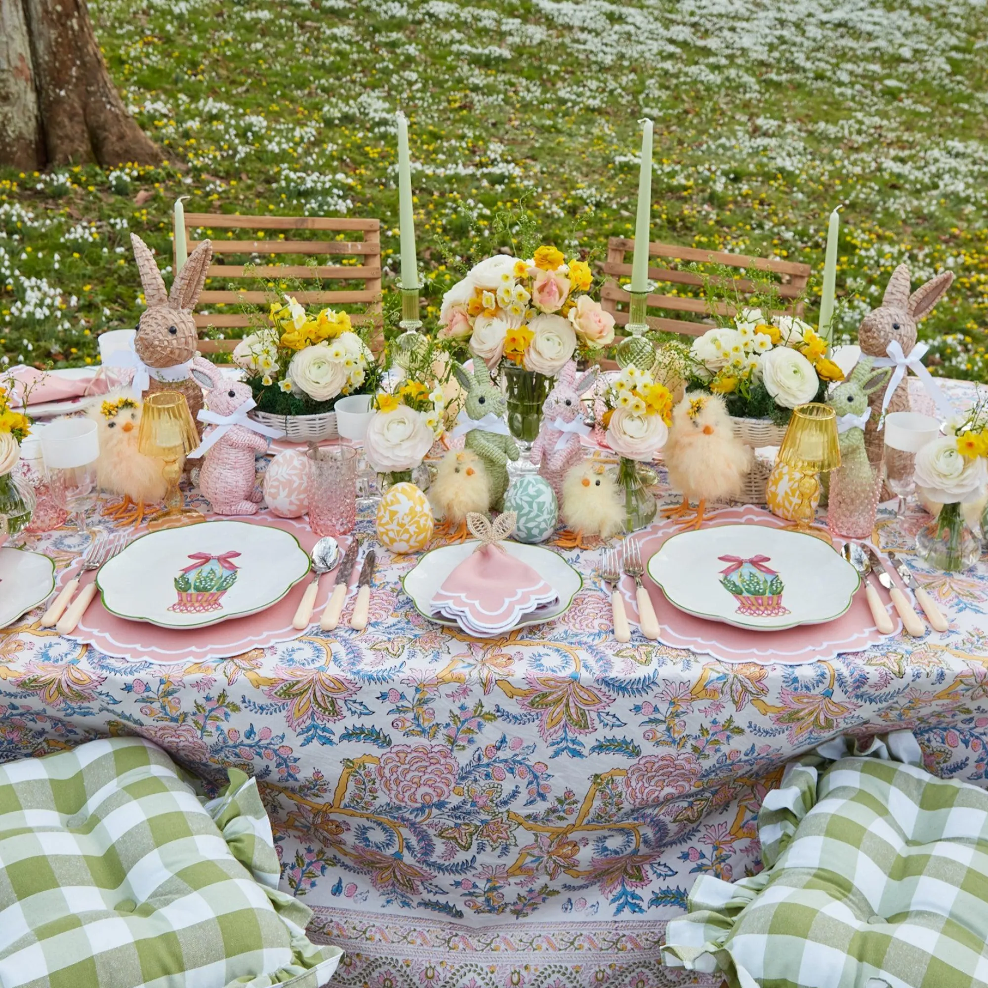 Rattan Bunny Napkin Rings (Set Of 4)|Mrs. Alice