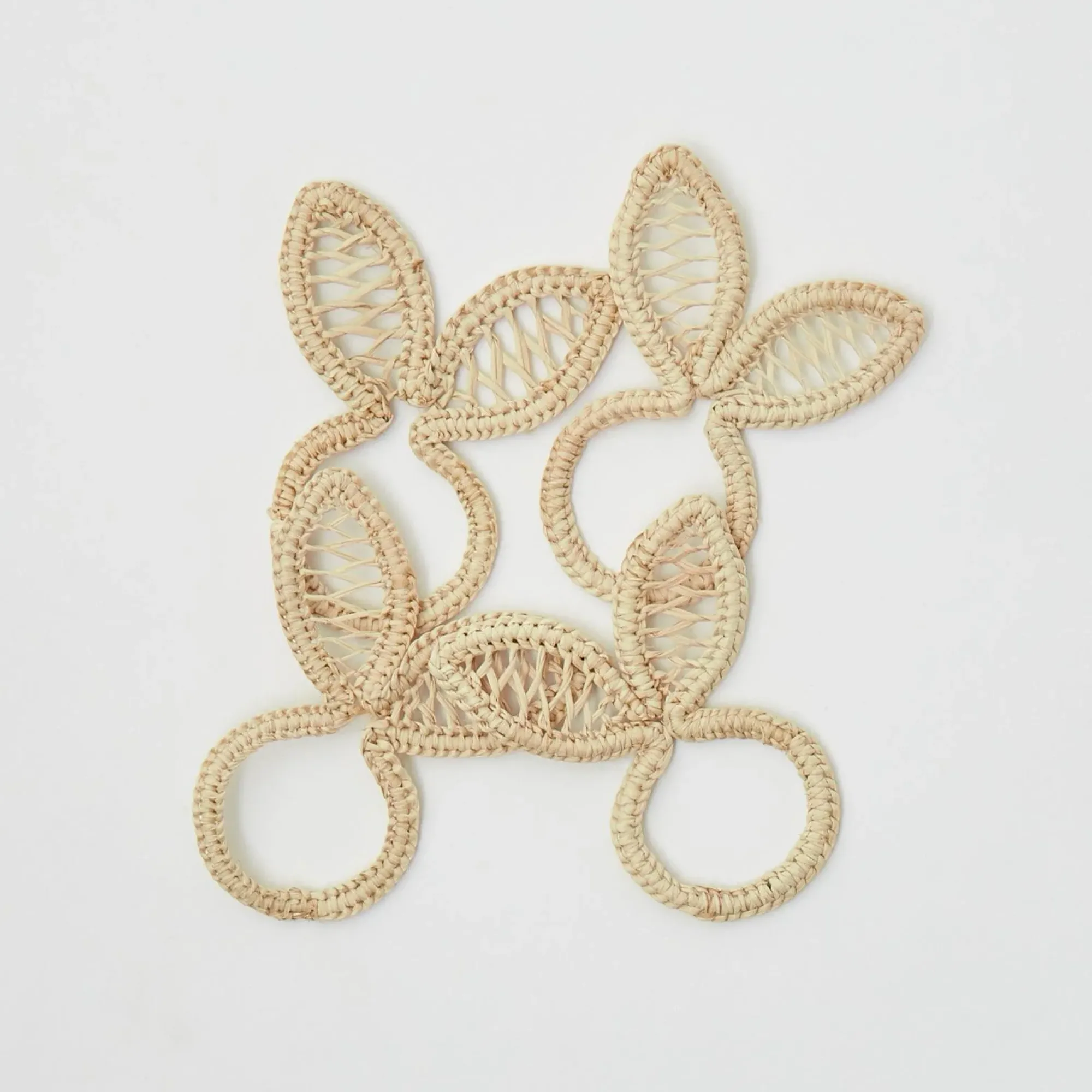 Rattan Bunny Napkin Rings (Set Of 4)|Mrs. Alice